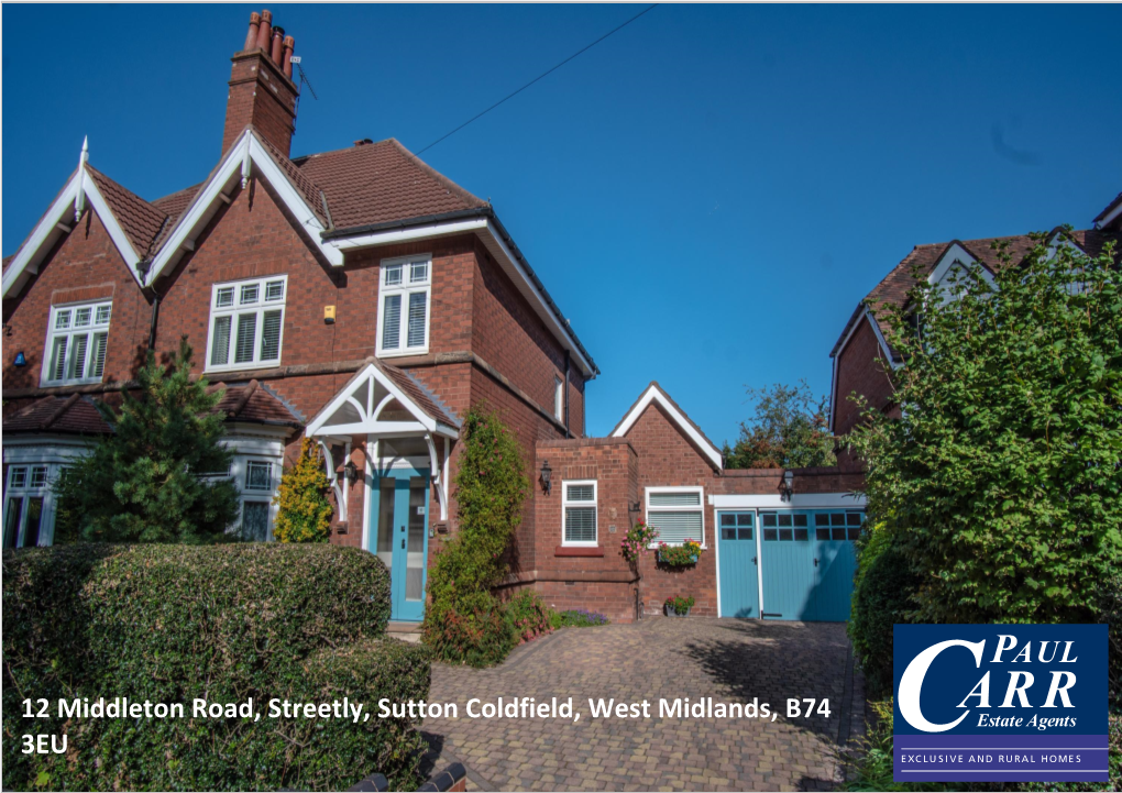 12 Middleton Road, Streetly, Sutton Coldfield, West Midlands, B74 3EU