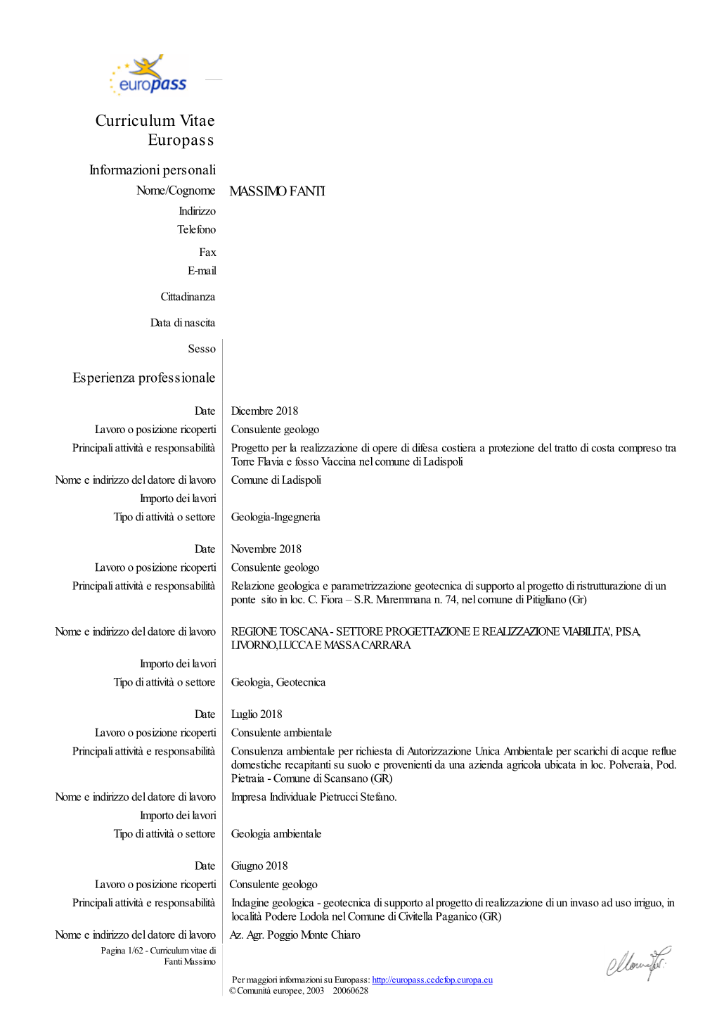 Curriculum Vitae Europass