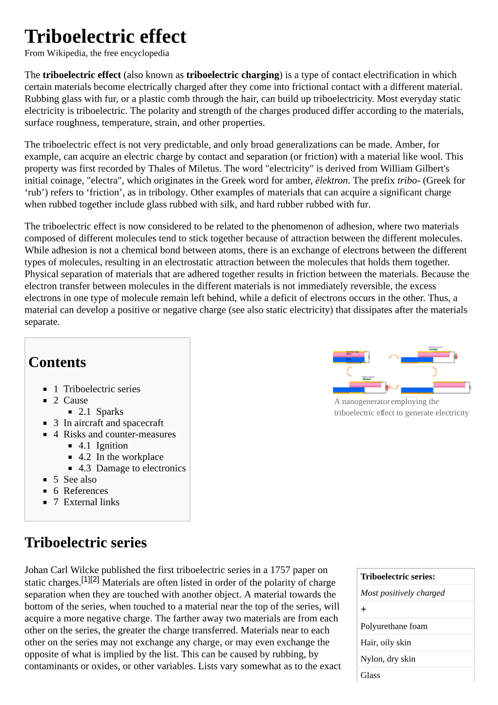 Triboelectric Effect from Wikipedia, the Free Encyclopedia