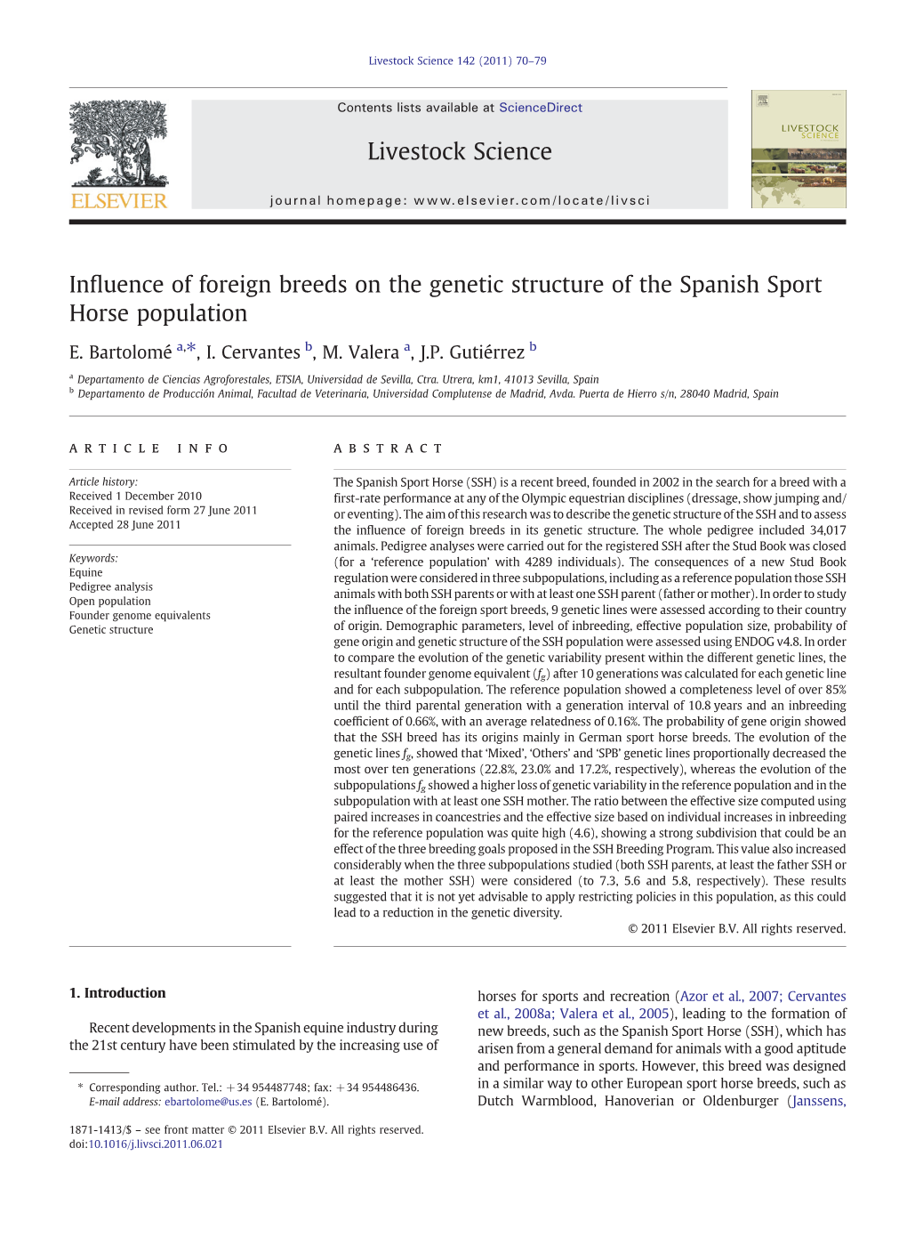 Influence of Foreign Breeds on the Genetic Structure of the Spanish