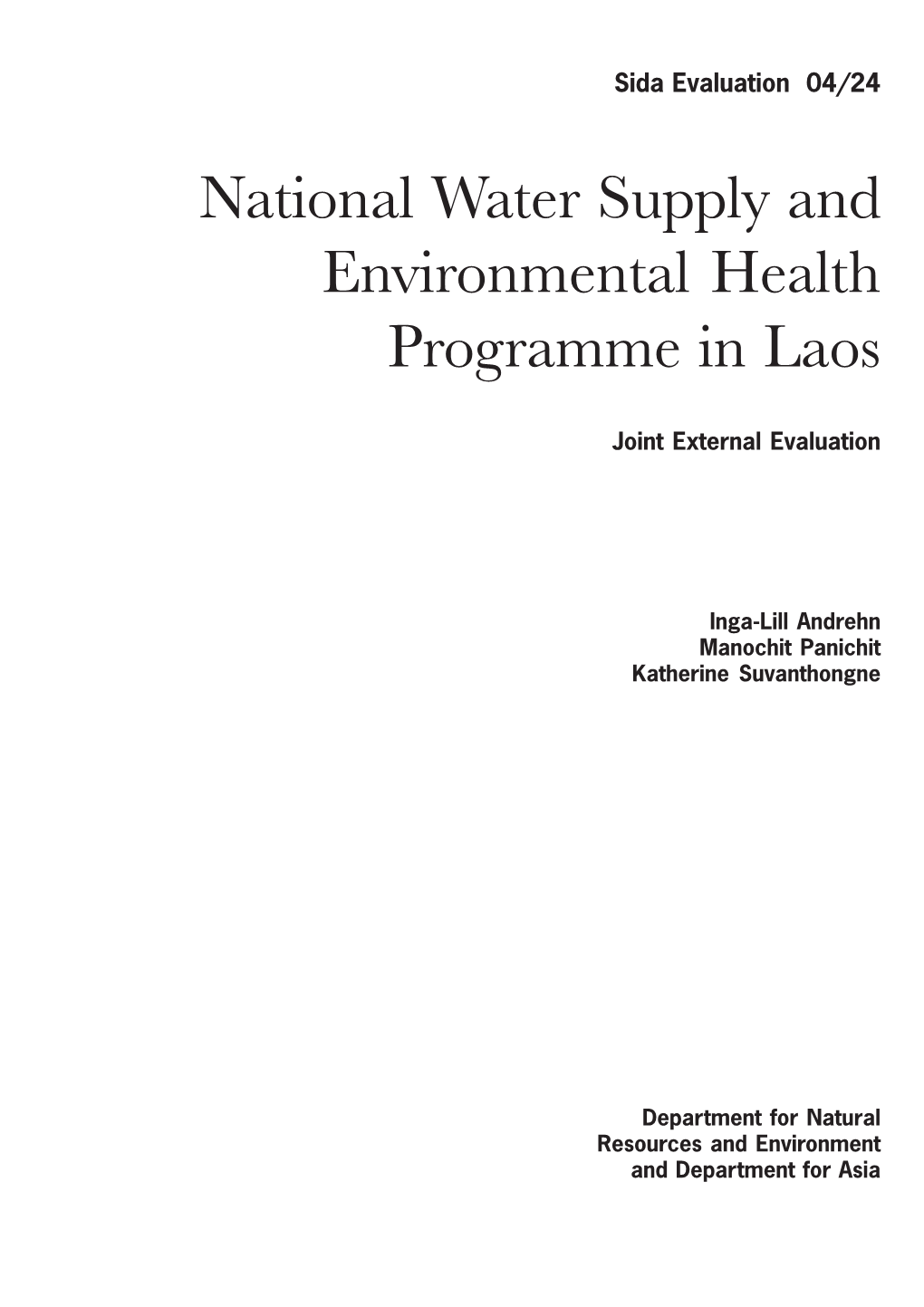 National Water Supply and Environmental Health Programme in Laos