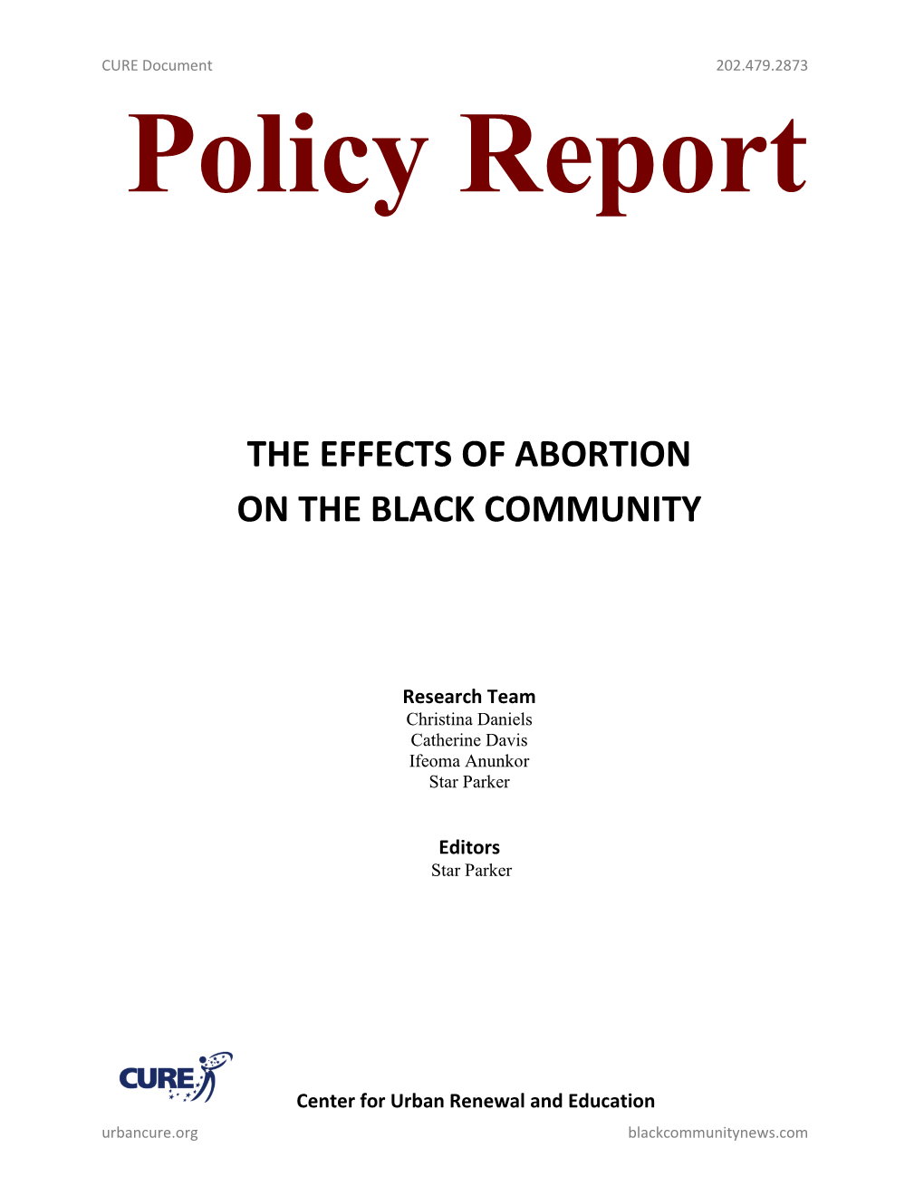 The Effects of Abortion on the Black Community