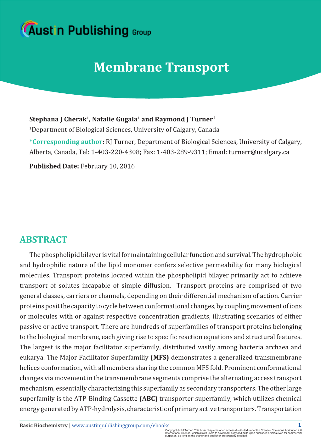 Membrane Transport