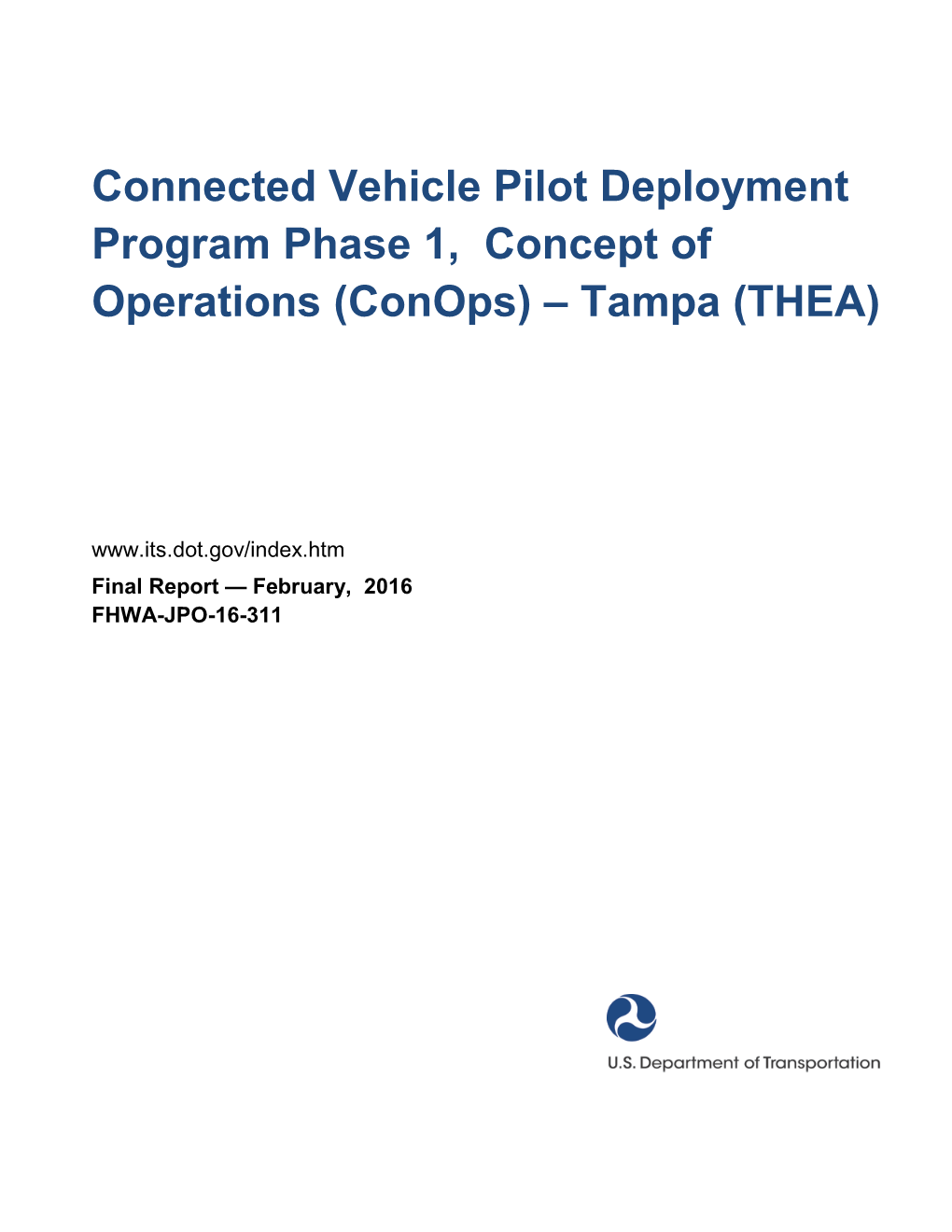 Concept of Operations (Conops) – Tampa (THEA)