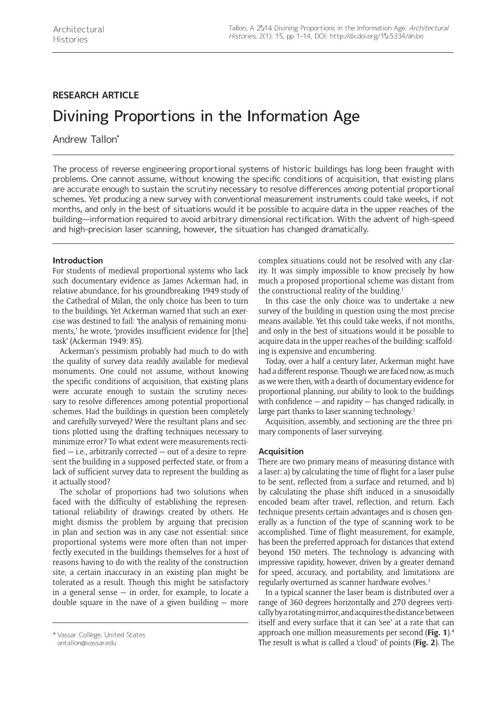 Divining Proportions in the Information Age