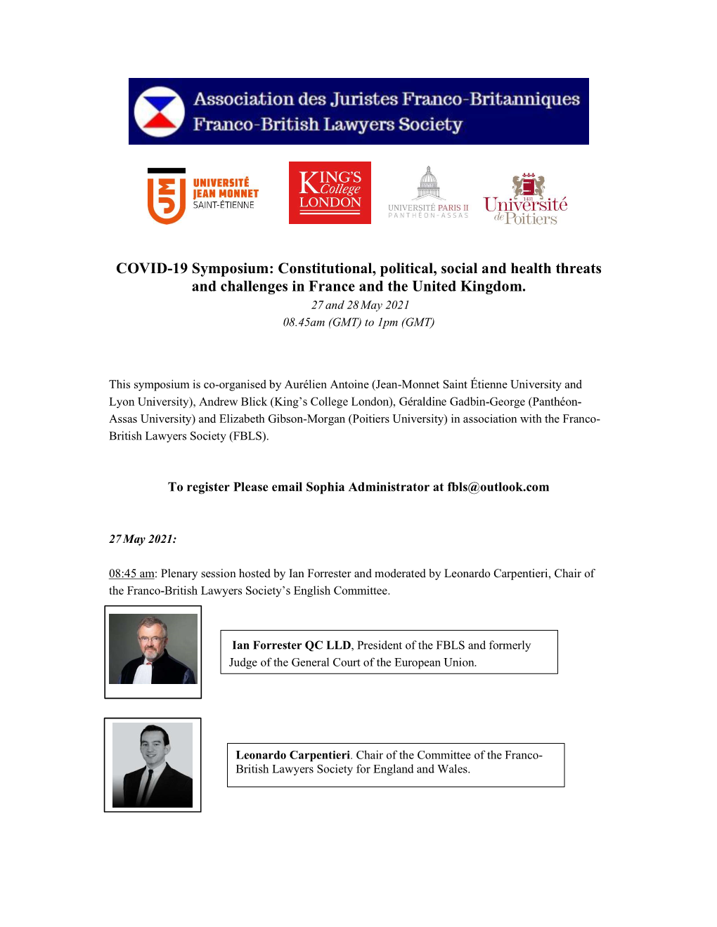 COVID-19 Symposium: Constitutional, Political, Social and Health Threats and Challenges in France and the United Kingdom