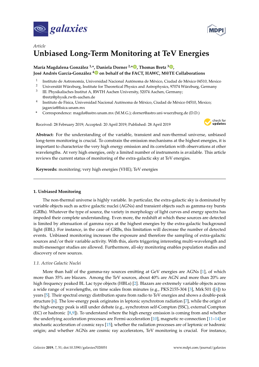 Unbiased Long-Term Monitoring at Tev Energies