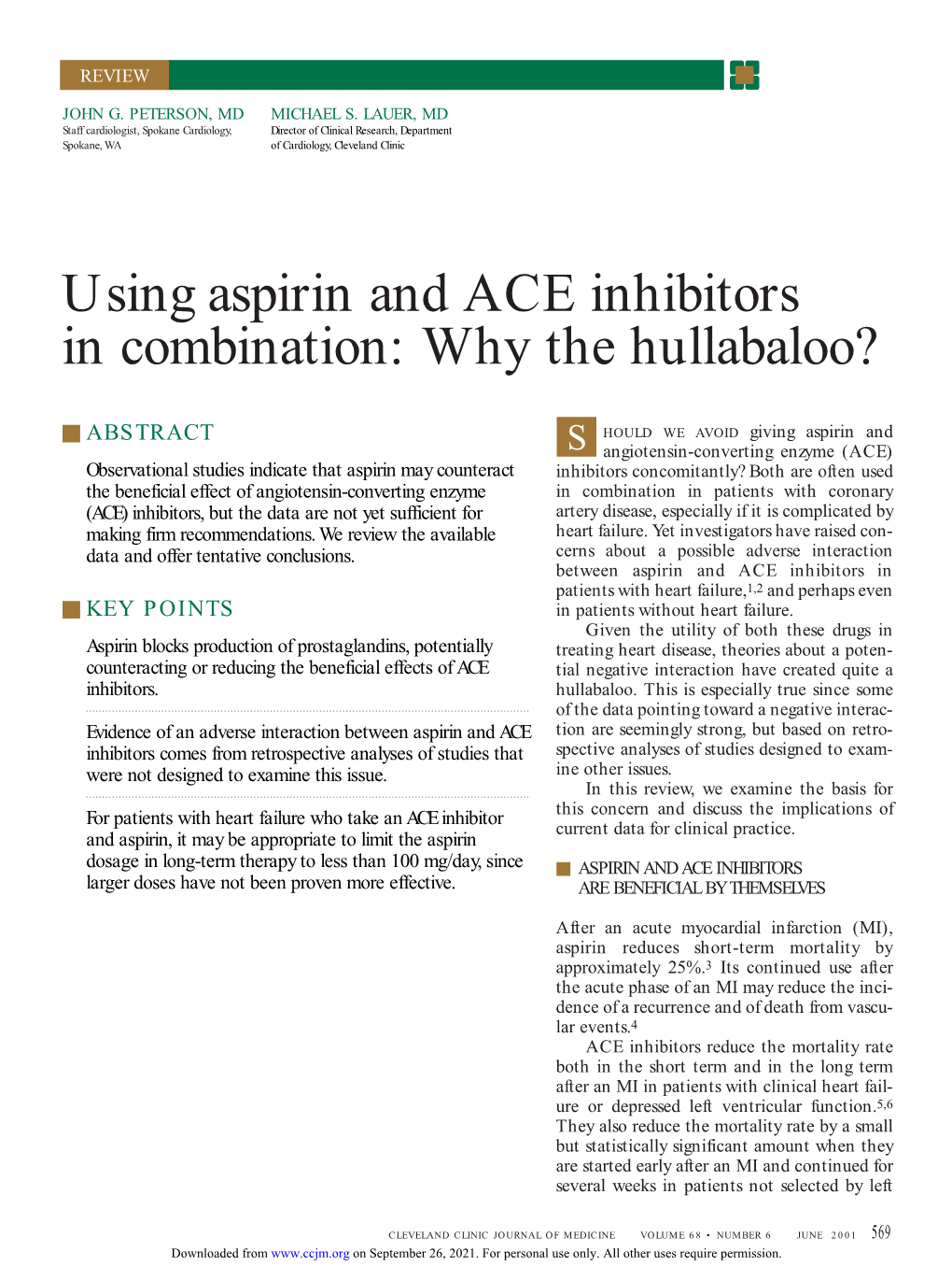 Using Aspirin and ACE Inhibitors in Combination: Why the Hullabaloo?