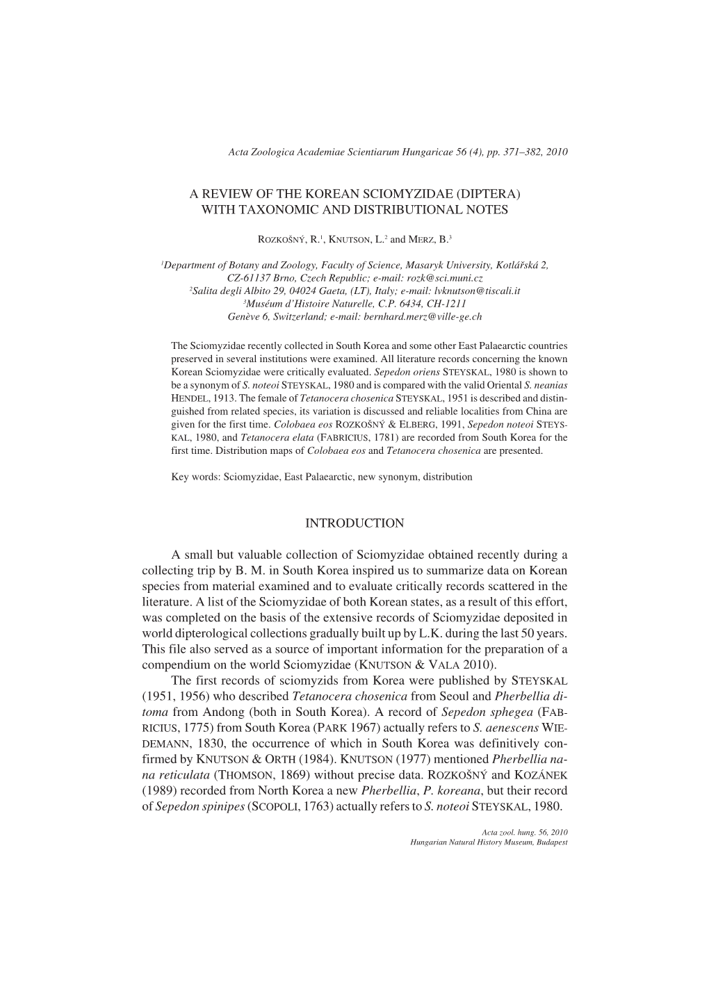 Diptera) with Taxonomic and Distributional Notes