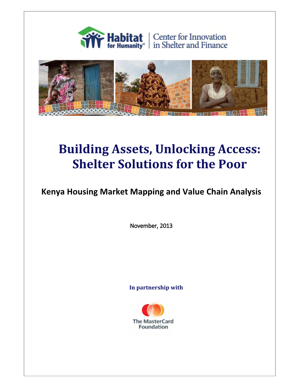 Kenya Housing Market Mapping and Value Chain Analysis