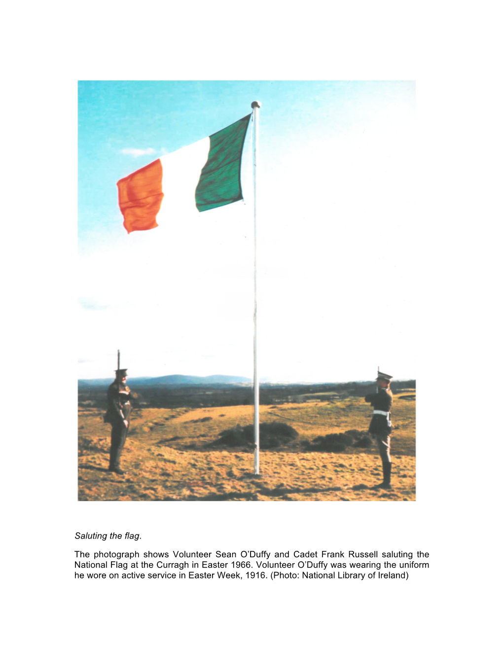Saluting the Flag. the Photograph Shows Volunteer Sean O'duffy And