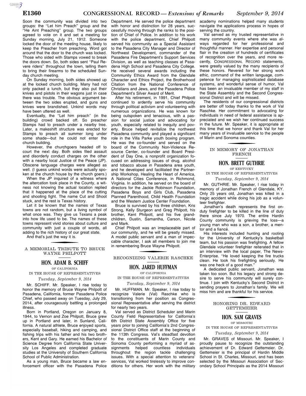 CONGRESSIONAL RECORD— Extensions of Remarks E1360 HON