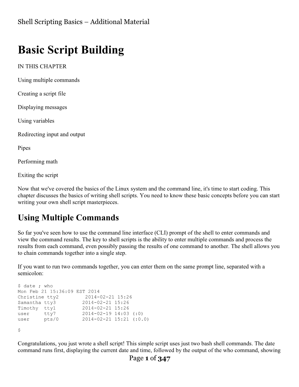Basic Script Building