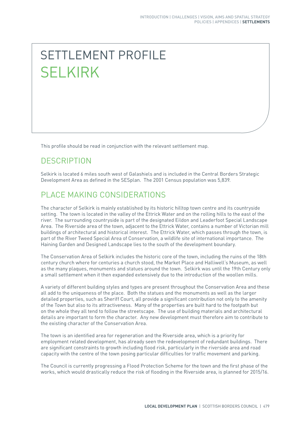 Settlement Profile Selkirk