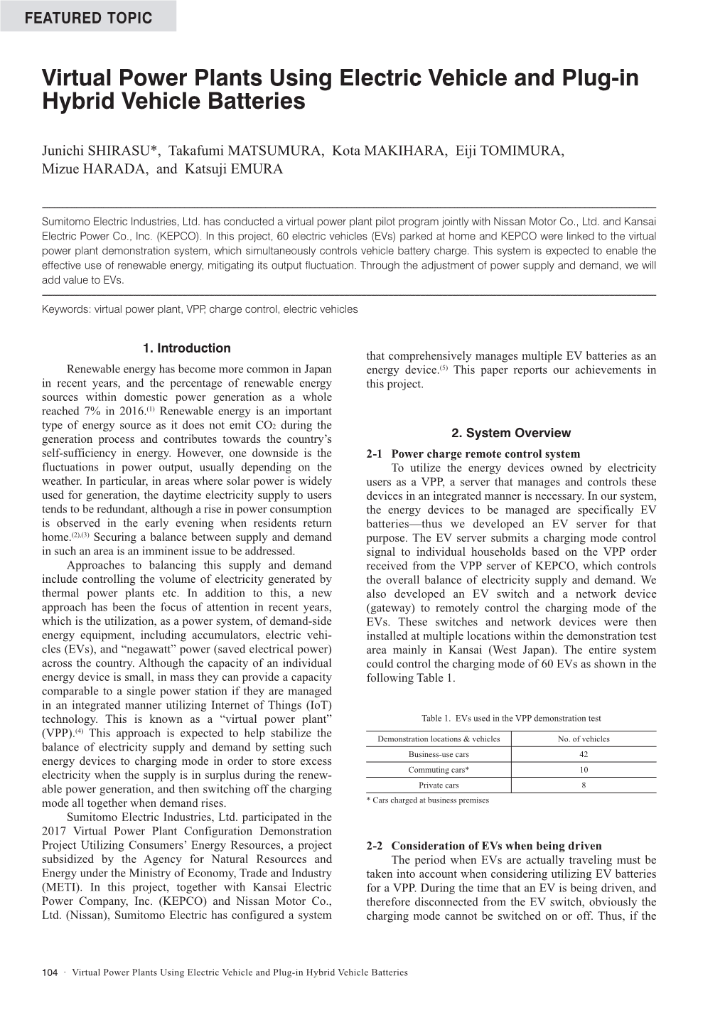 Virtual Power Plants Using Electric Vehicle and Plug-In Hybrid Vehicle Batteries