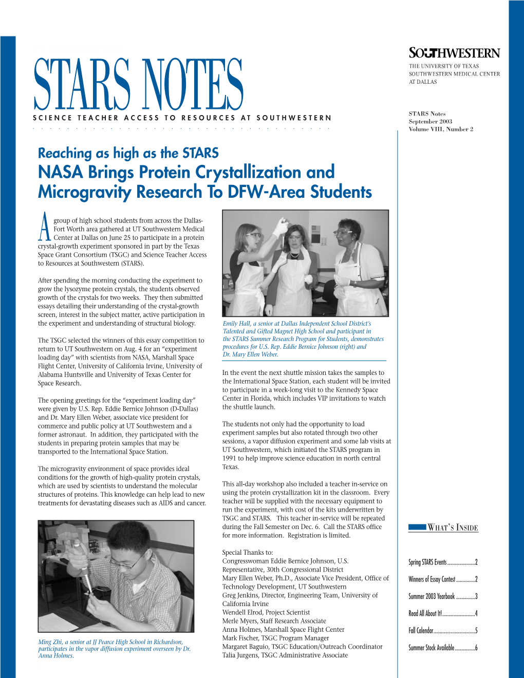 9880 STARS NOTES Newsletter