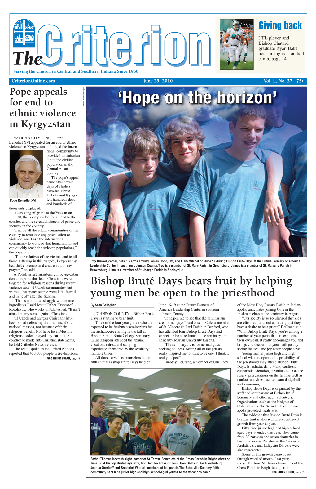 Bishop Bruté Days Bears Fruit by Helping Young Men Be Open to The