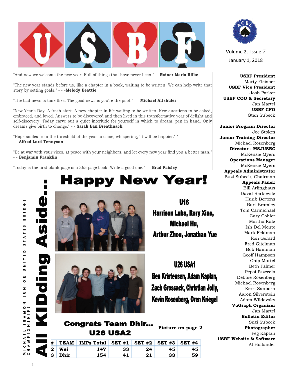 Volume 2, Issue 7 January 1, 2018