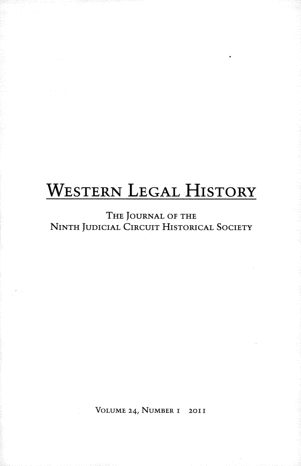 Western Legal History