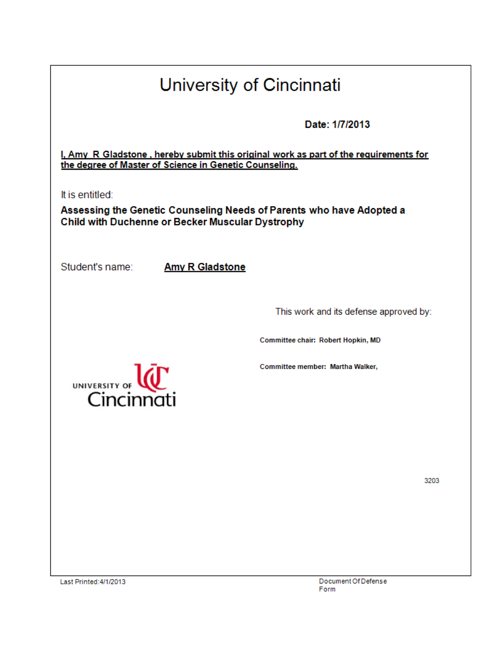 Assessing the Genetic Counseling Needs of Parents Who Have Adopted a Child with Duchenne Or Becker Muscular Dystrophy