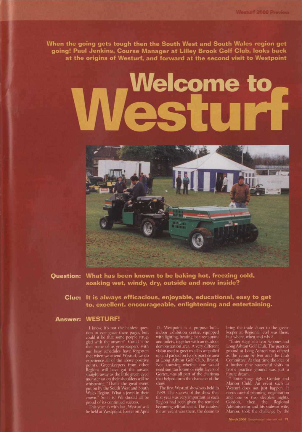 Westurf, and Forward at the Second Visit to Westpoint Welcome To, Westurf