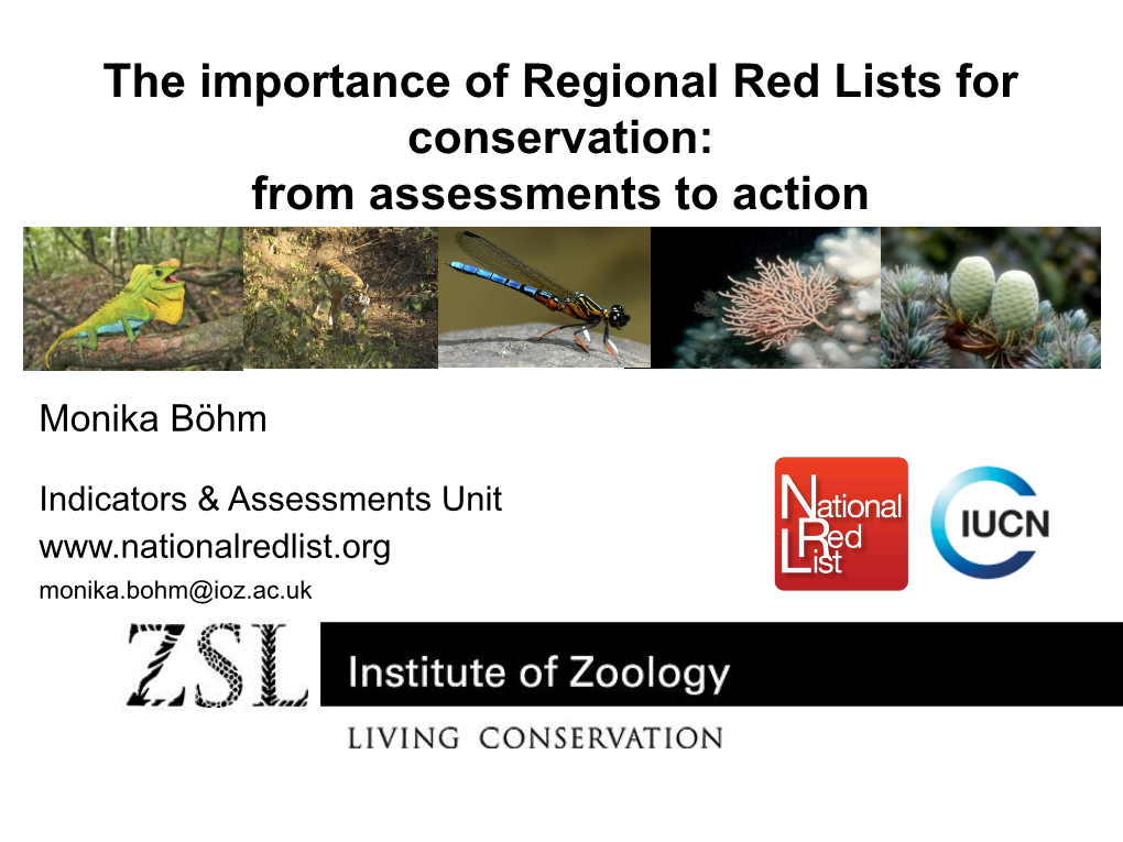 The Importance of Regional Red Lists for Conservation: from Assessments to Action