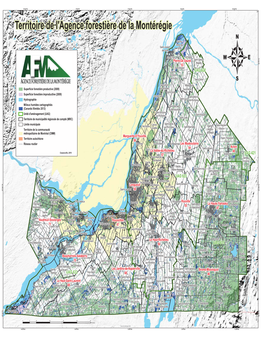 Territoire De L'agence Forestière De La Montérégie