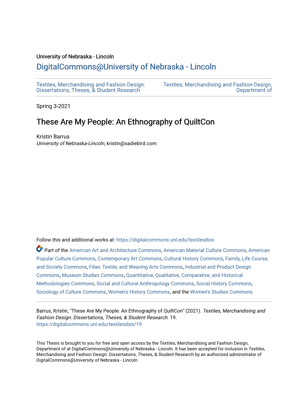 These Are My People: an Ethnography of Quiltcon