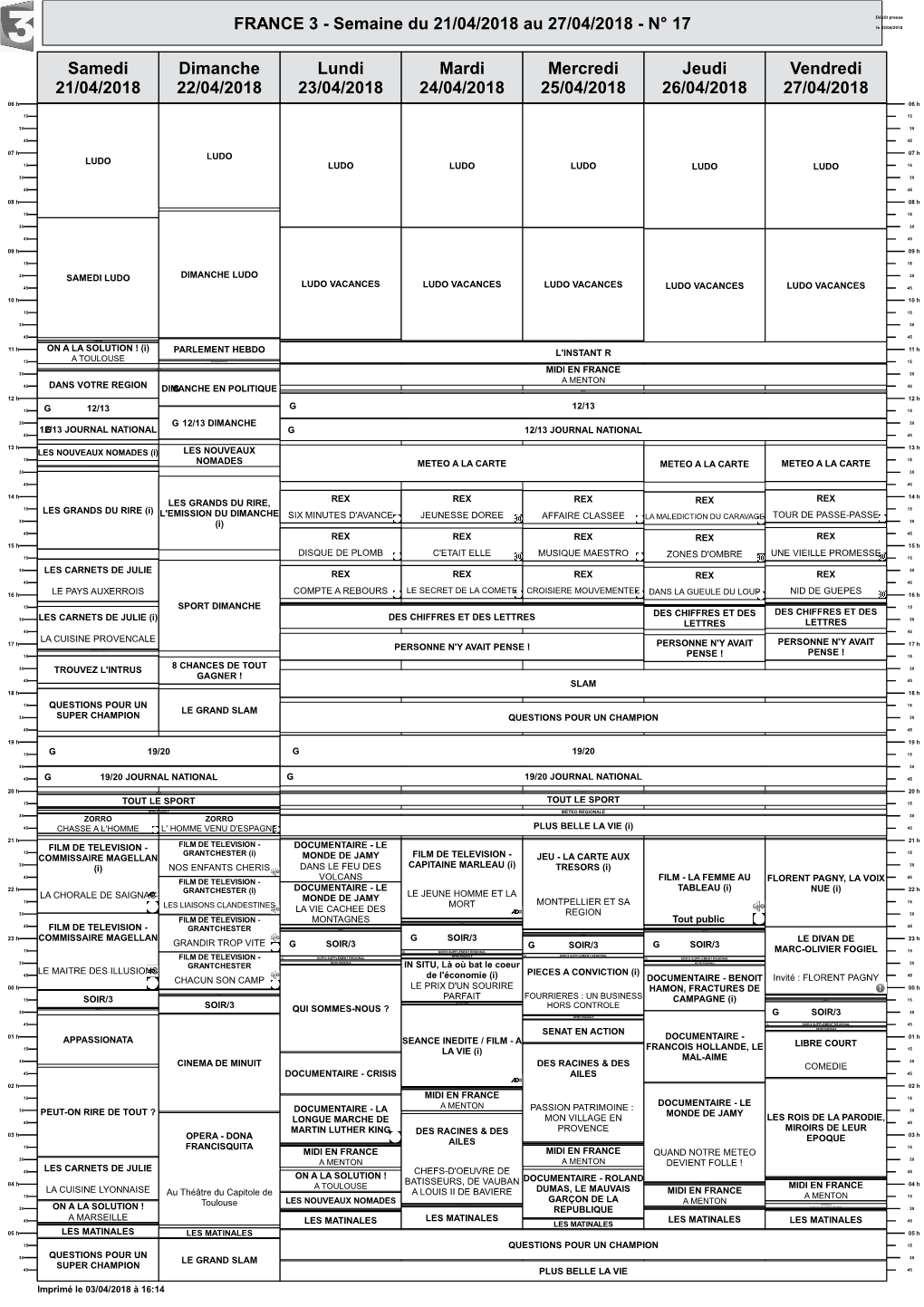 Lundi 23 Avril 2018 Après Le Soir 3 2 X Documentaires De 52’