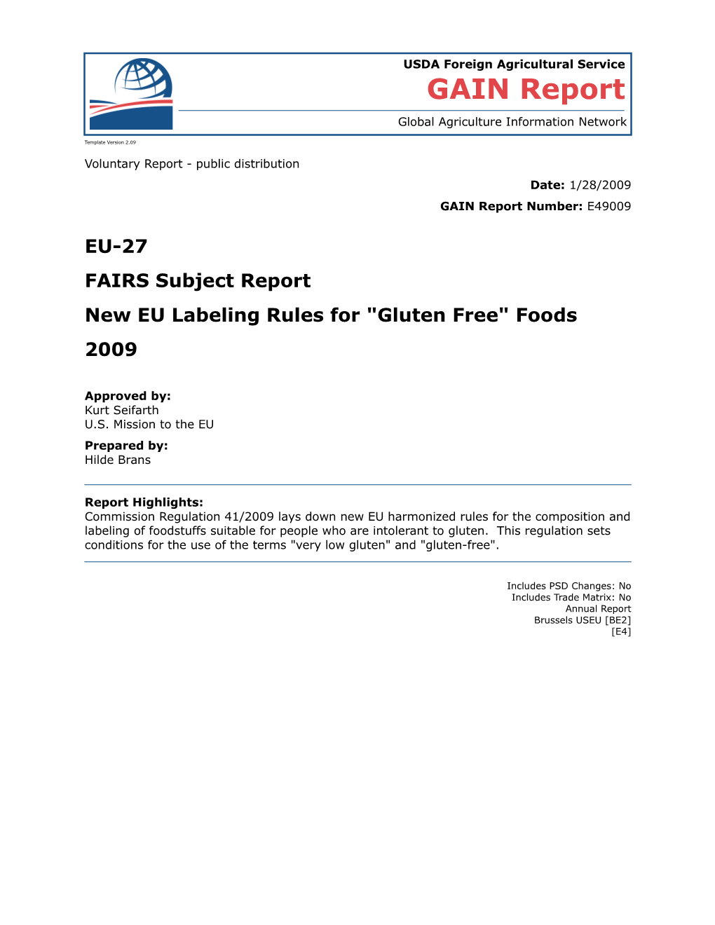 New EU Labeling Rules for Gluten Free Foods