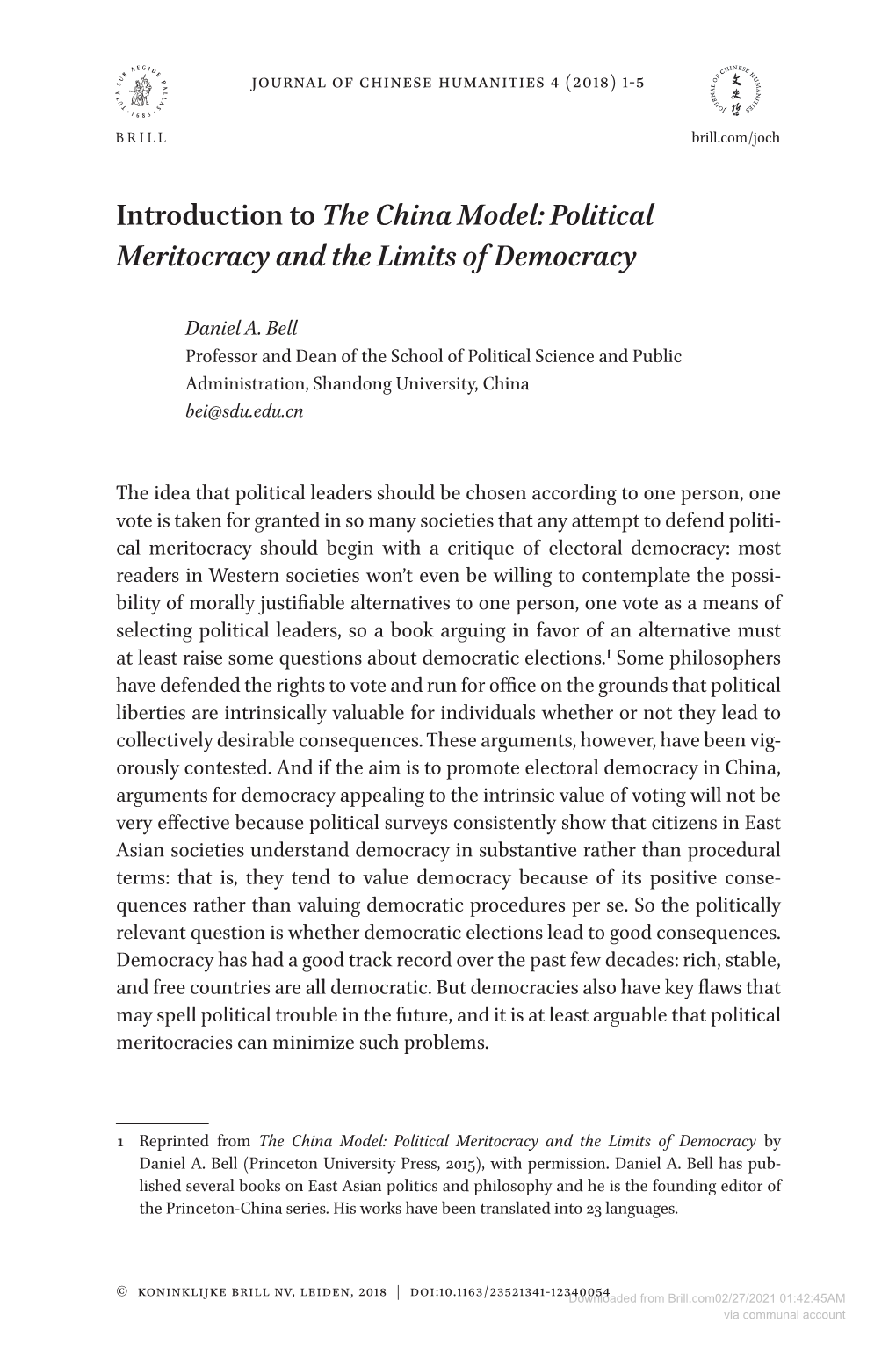 Political Meritocracy and the Limits of Democracy