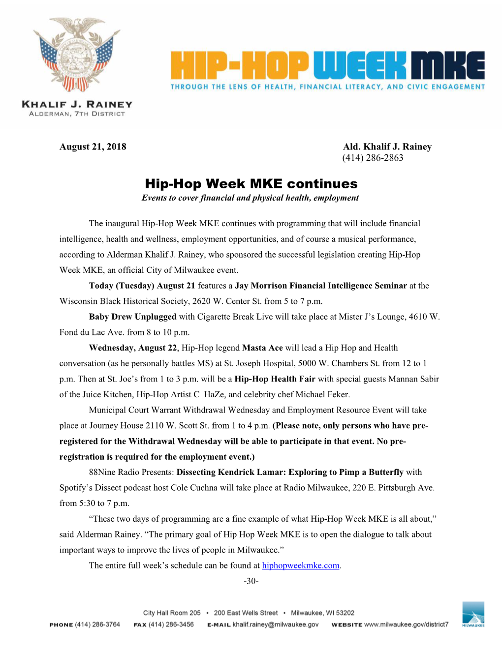 Hip-Hop Week MKE Continues Events to Cover Financial and Physical Health, Employment