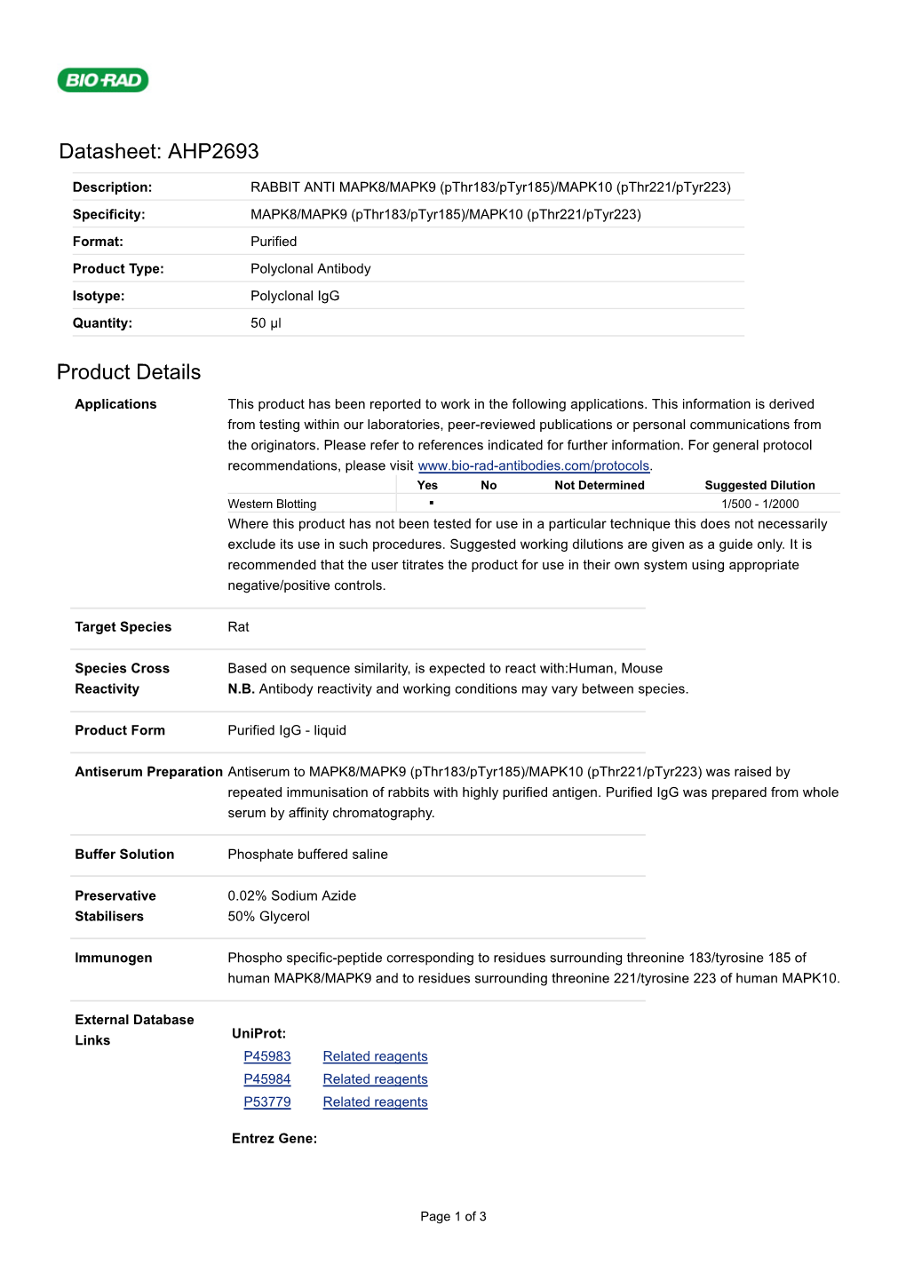 Datasheet: AHP2693