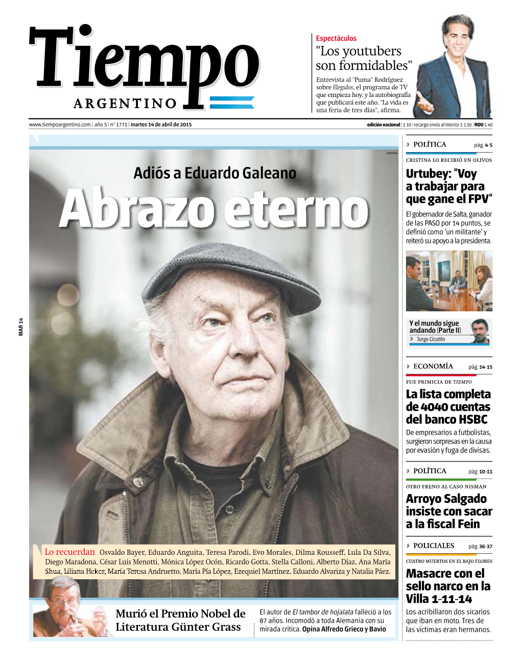 Adiós a Eduardo Galeano