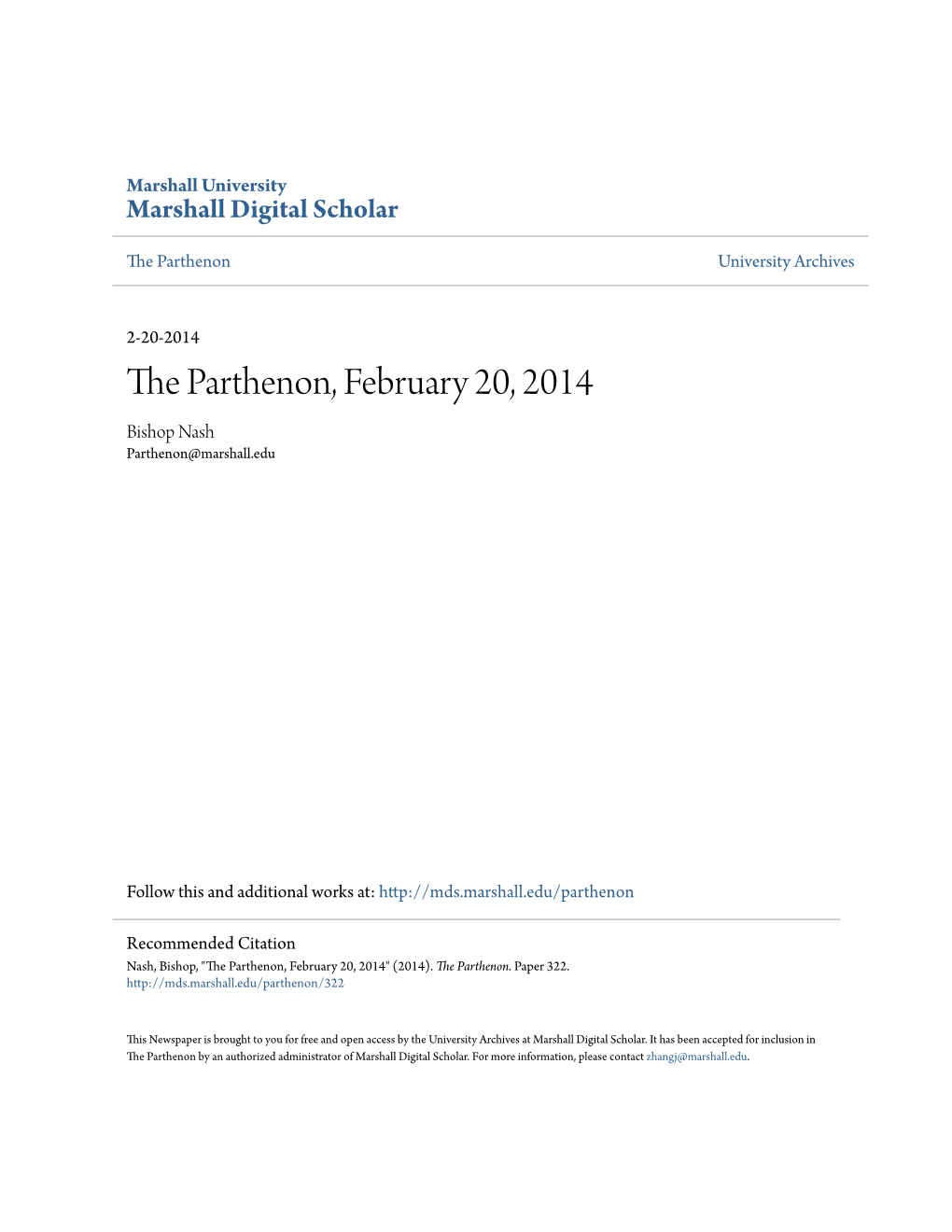 The Parthenon, February 20, 2014