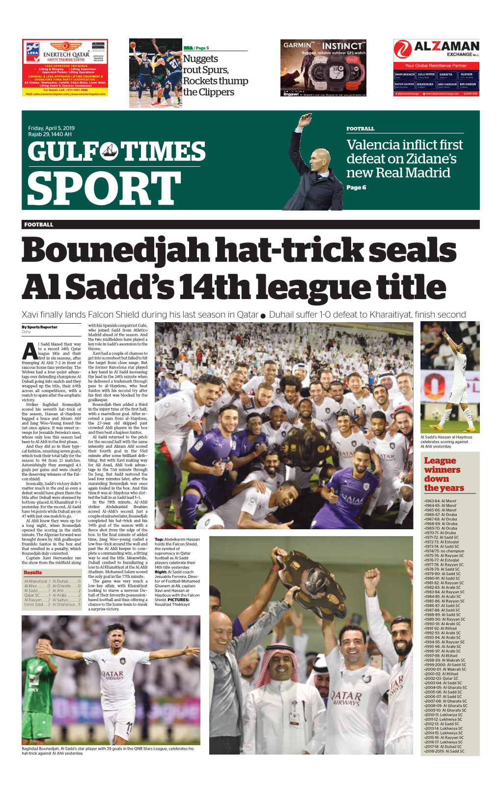 Bounedjah Hat-Trick Seals Al Sadd's 14Th League Title