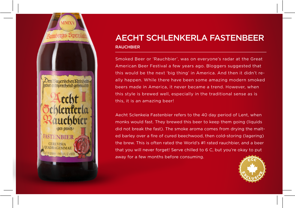 Aecht Schlenkerla Fastenbeer Rauchbier