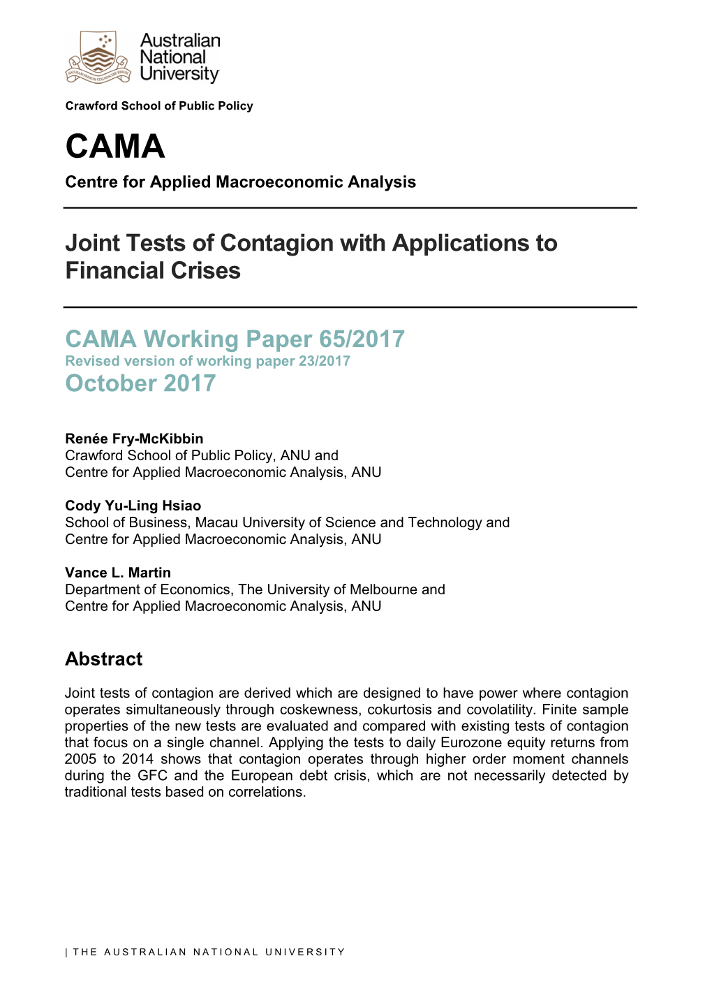 Joint Tests of Contagion with Applications to Financial Crises