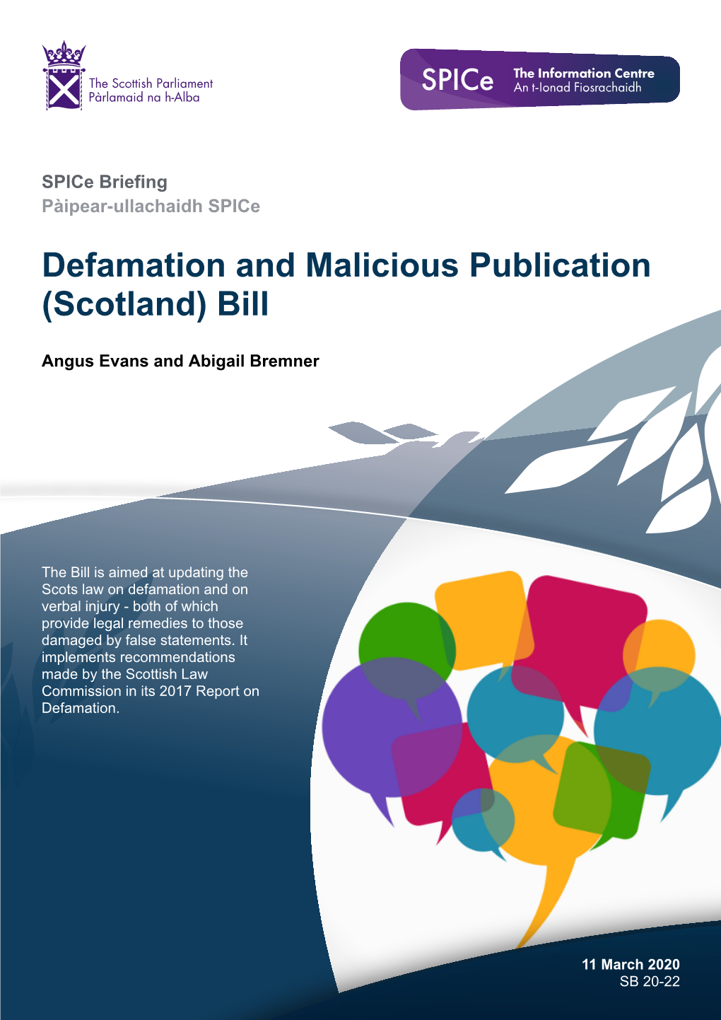 Defamation and Malicious Publication (Scotland) Bill