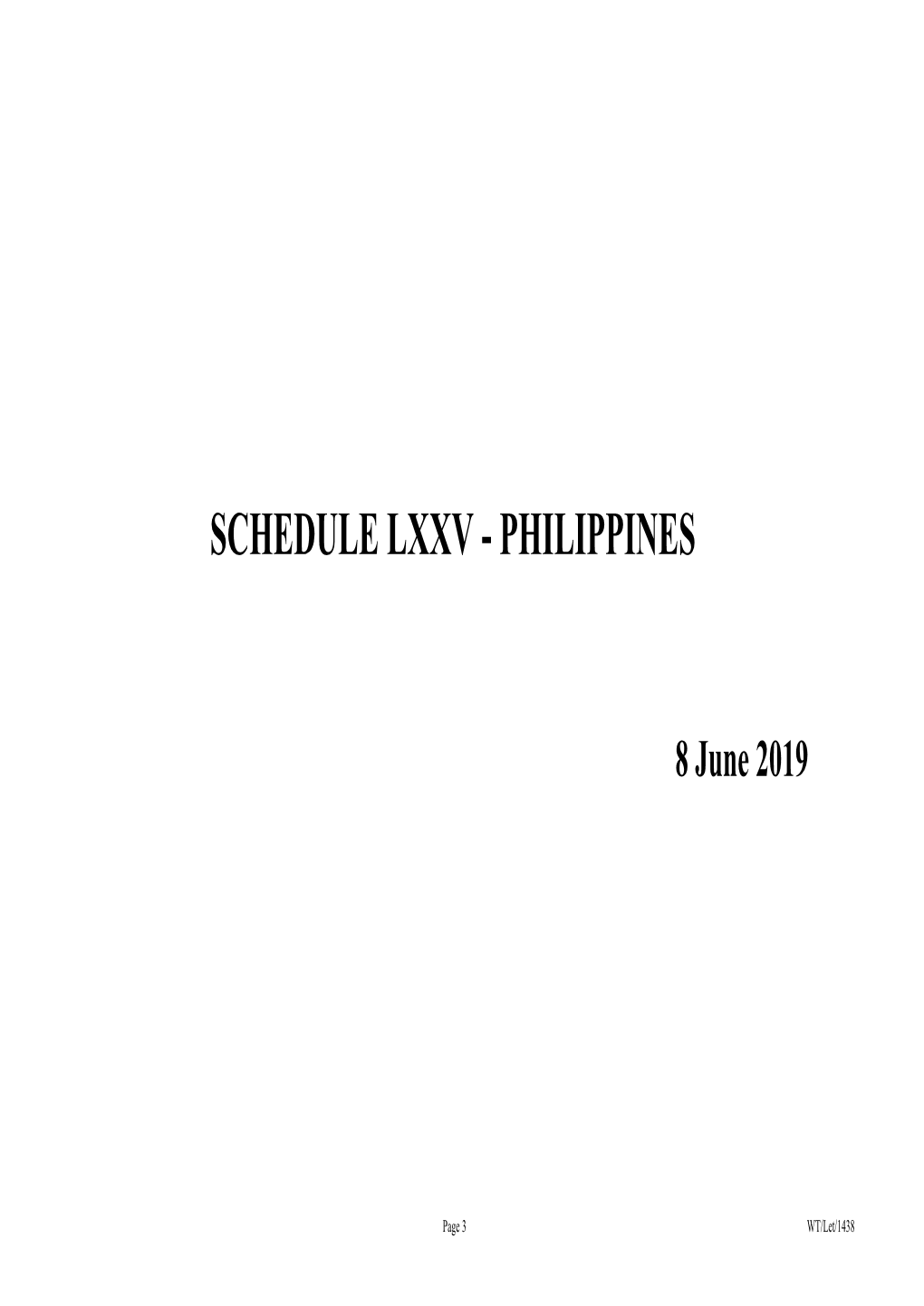 Schedule Lxxv - Philippines