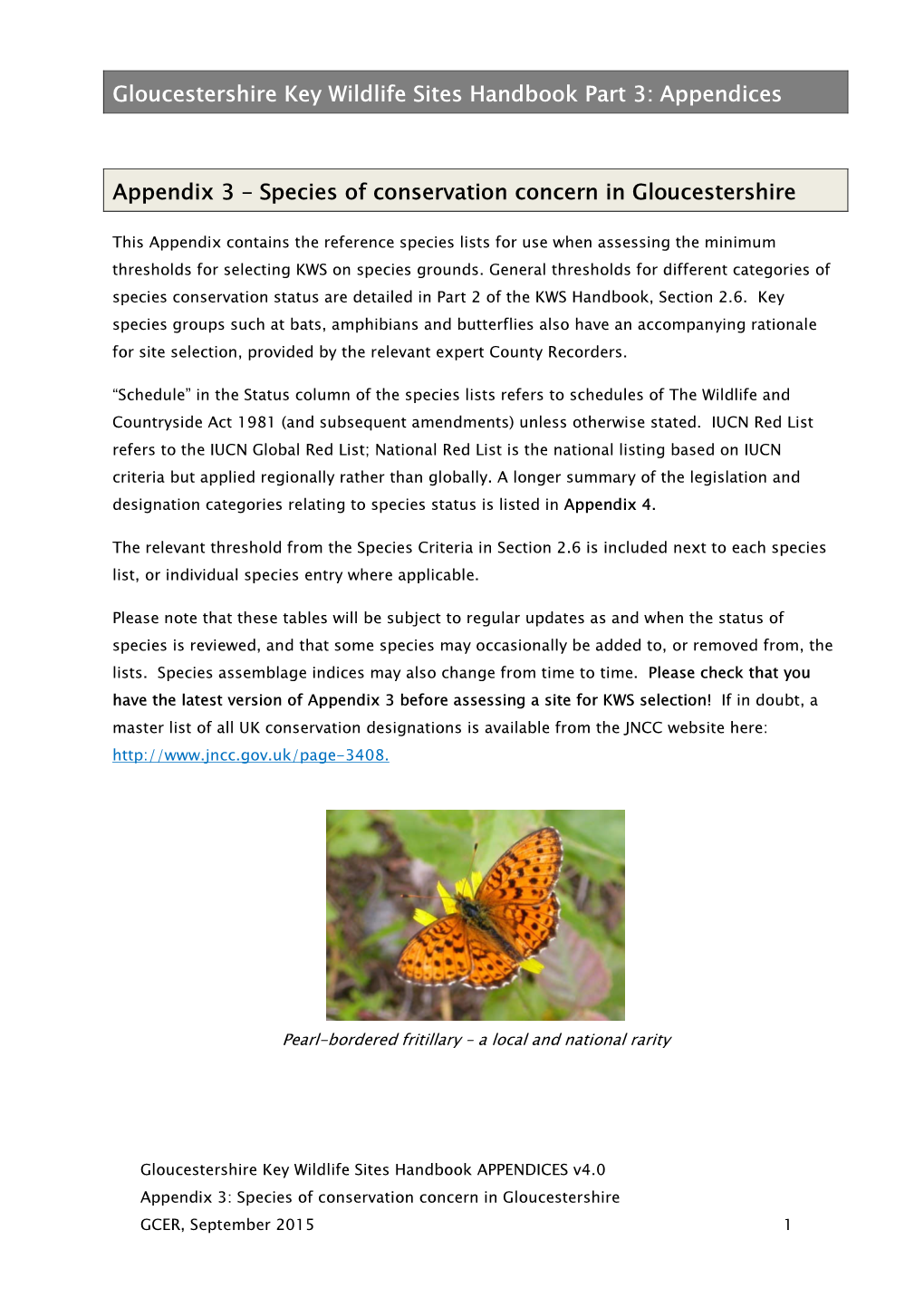 Glos Species of Conservation Concern