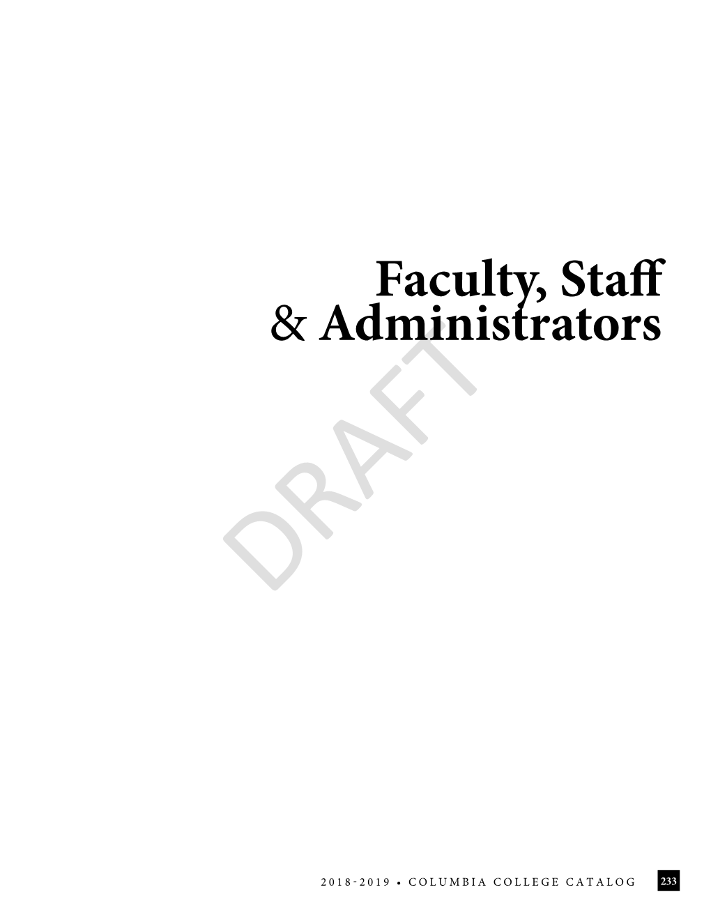 Faculty, Staff & Administrators