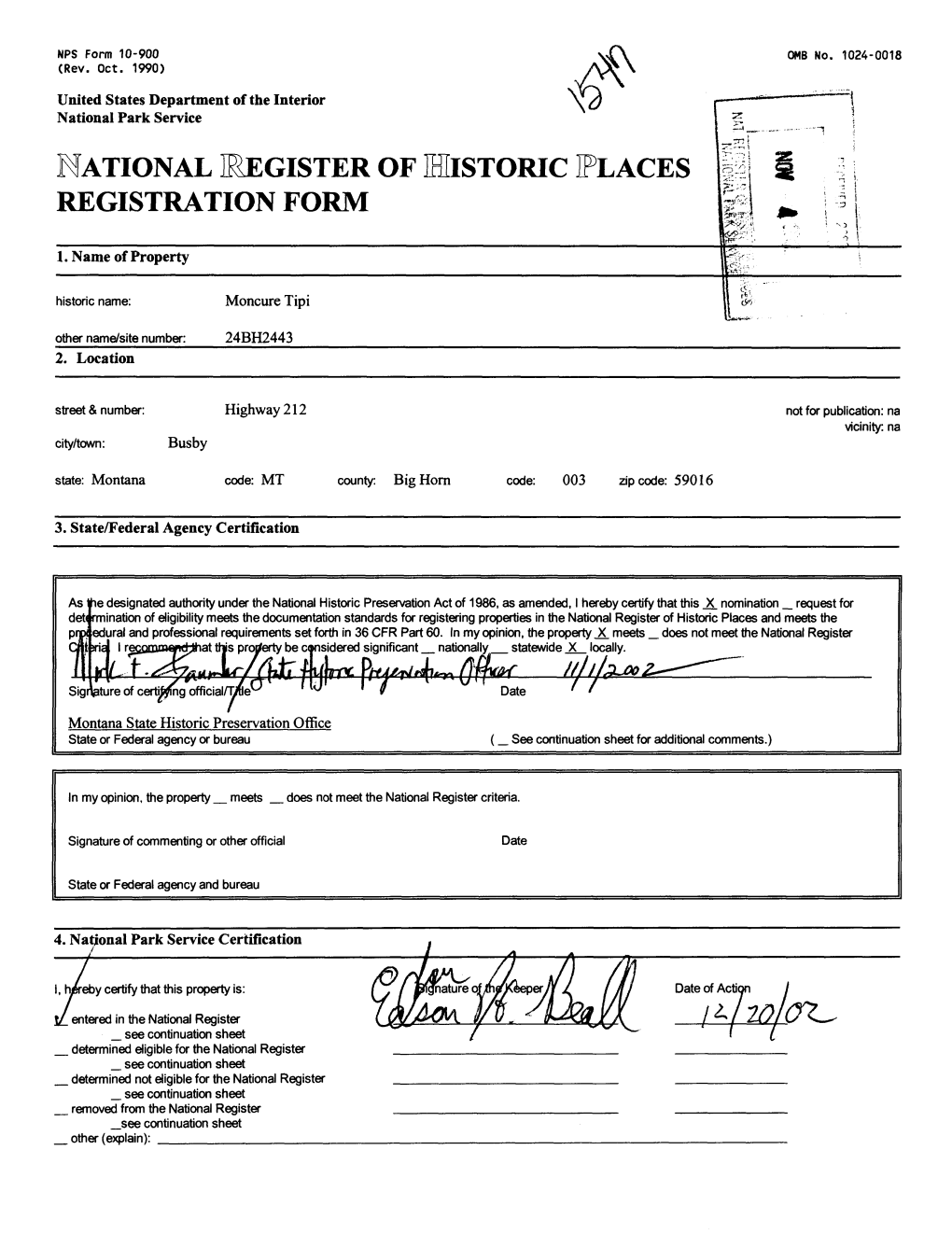 National Eegister of Historic Places Registration Form