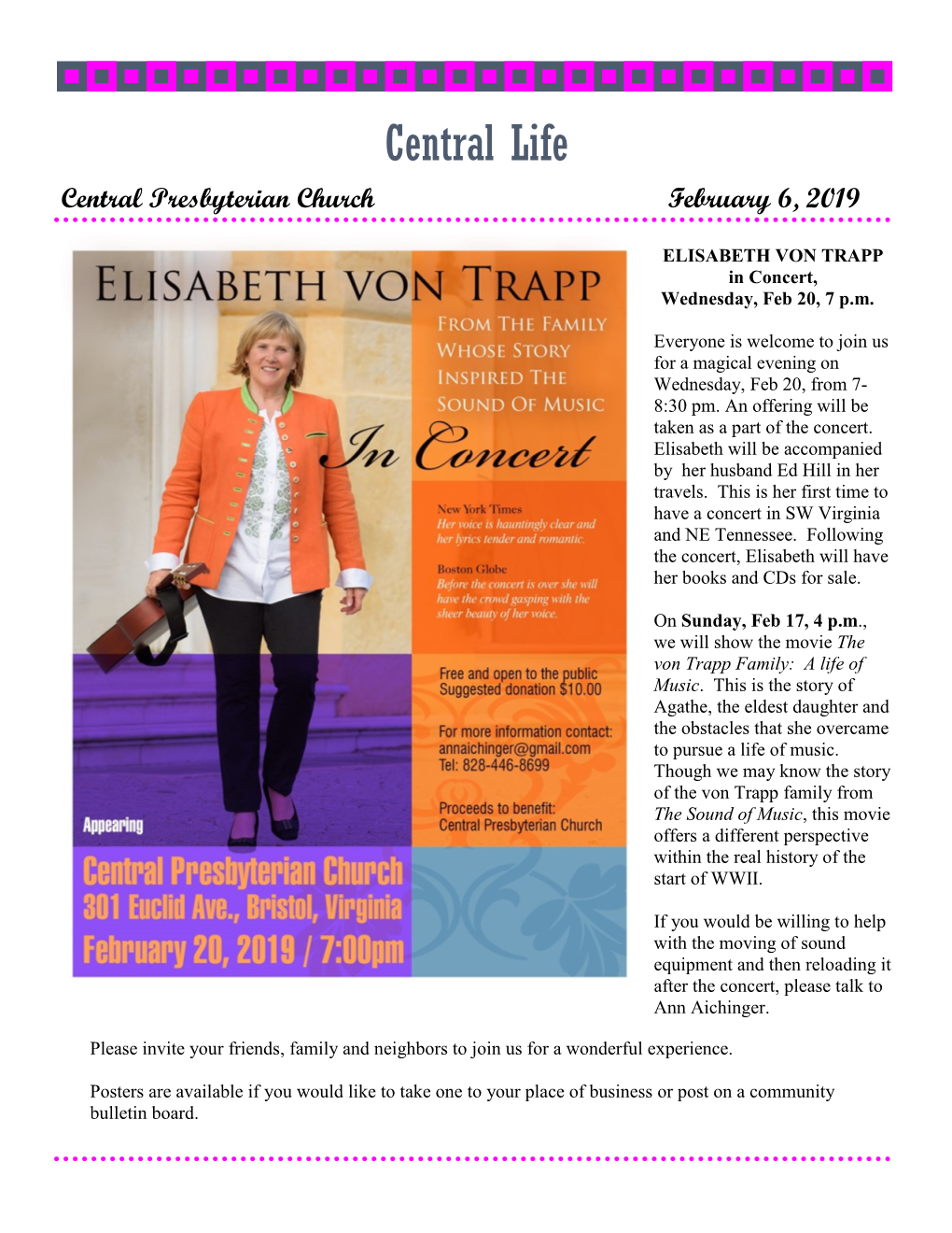 Central Presbyterian Church February 6, 2019