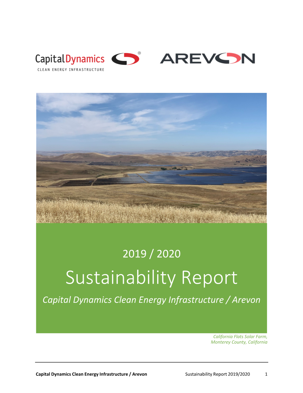Sustainability Report Capital Dynamics Clean Energy Infrastructure / Arevon