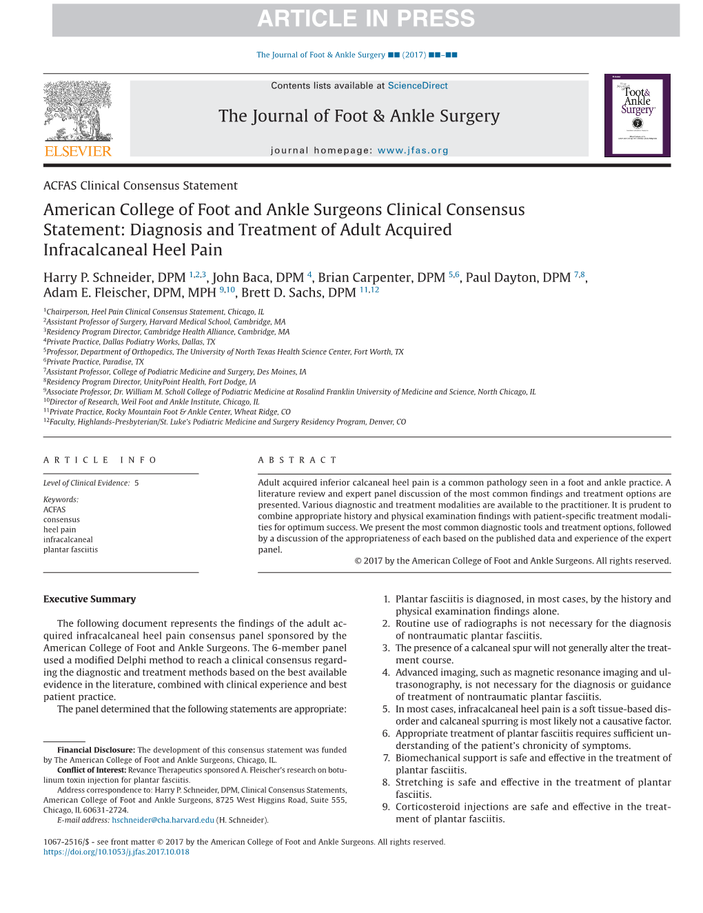 Diagnosis and Treatment of Adult Acquired Infracalcaneal Heel Pain