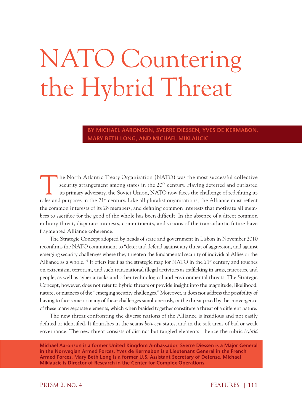 Nato Countering the Hybrid Threat