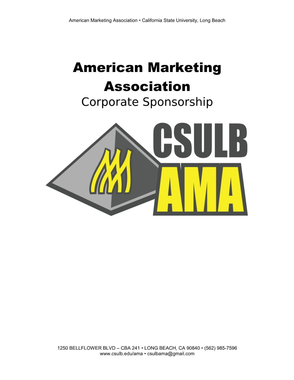 American Marketing Association California State University, Long Beach