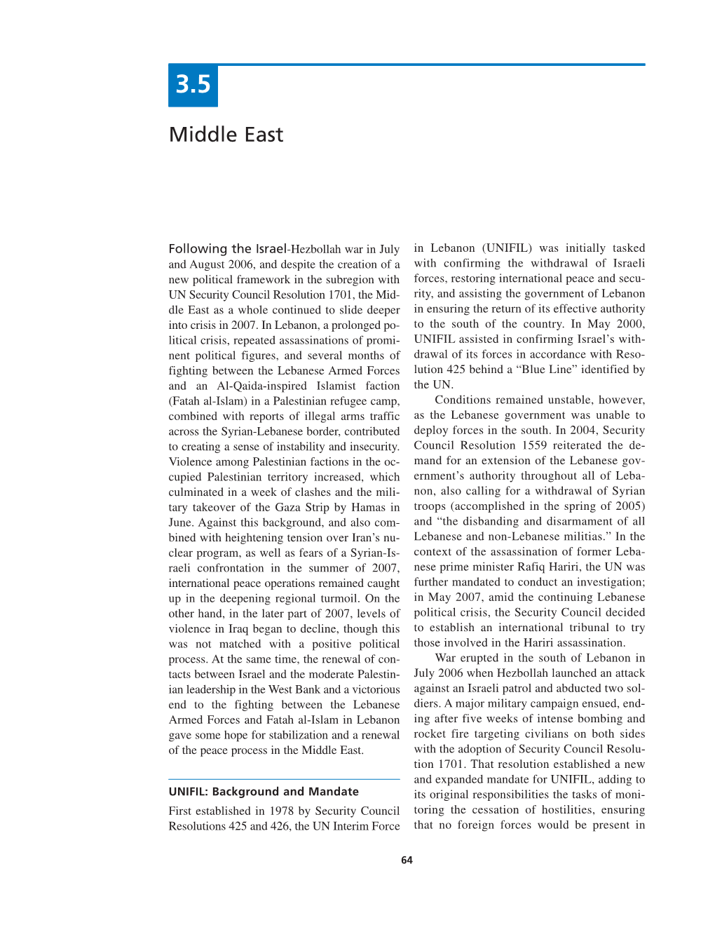 Middle East Mission Review