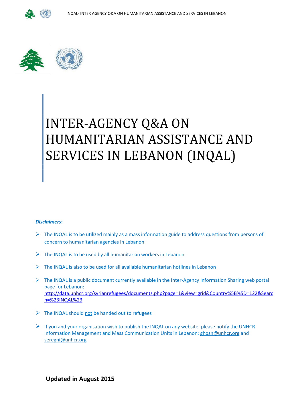Inter-Agency Q&A on Humanitarian Assistance